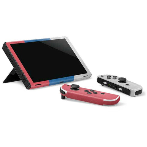 Slovakia Flag Distressed Nintendo Switch OLED (2021) Skin